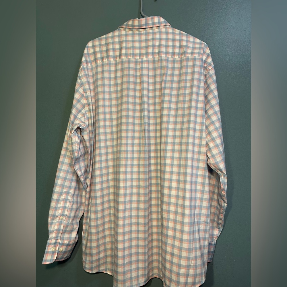 Peter Millar Men's Size 2XL Long Sleeve Button Up Shirt Pink Blue Plaid Lark NEW - Picture 5 of 7